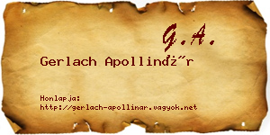 Gerlach Apollinár névjegykártya